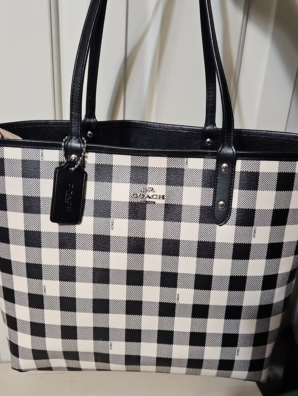Coach EUC Plaid City Tote